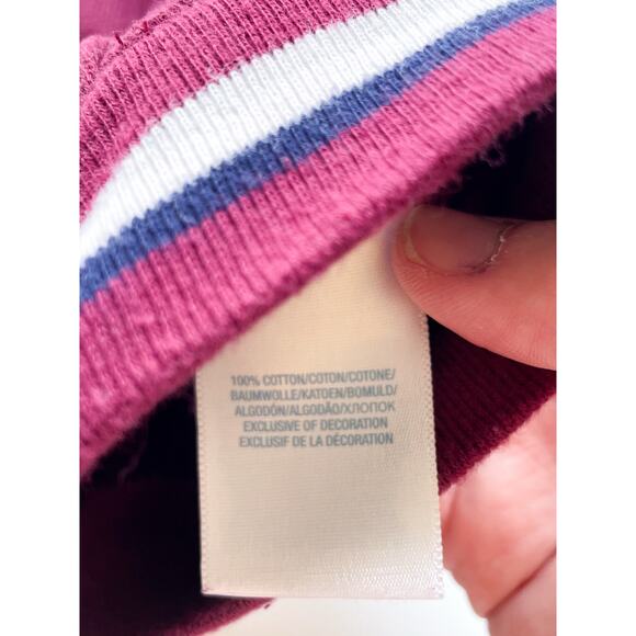 Toddler Boy's Ralph Lauren Maroon and Navy Zip Up Hooded Sweatshirt Size 24 Mo. - Picture 2 of 4